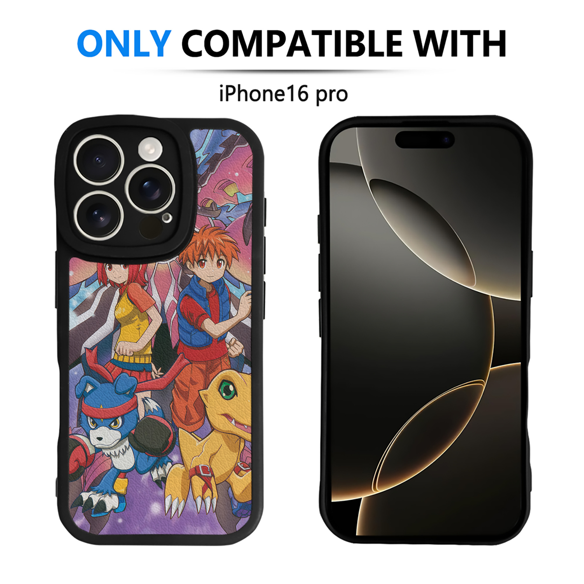 （画像用） Digimon デジタルモンスター/デジモン 【iPhone 16シリーズ対応】シリコンスマホケース（レザー調） 材質：シリコン